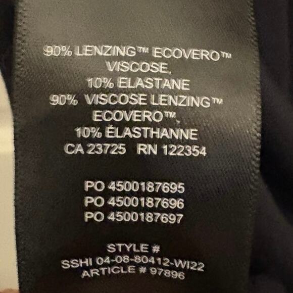 Wilfred Saturn Midi Black Tank Dress XL High Low Aritzia Viscose Stretch Sexy - Picture 12 of 15